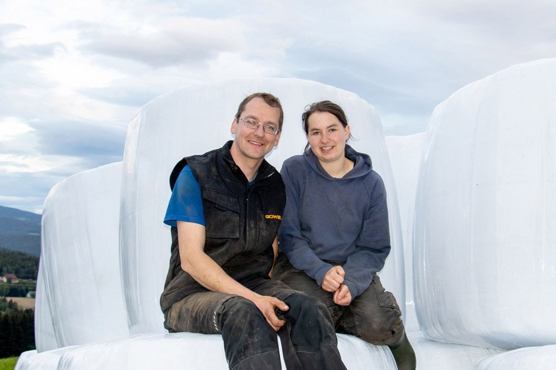 Hans-Peter Maierhofer with his girlfriend Julia.