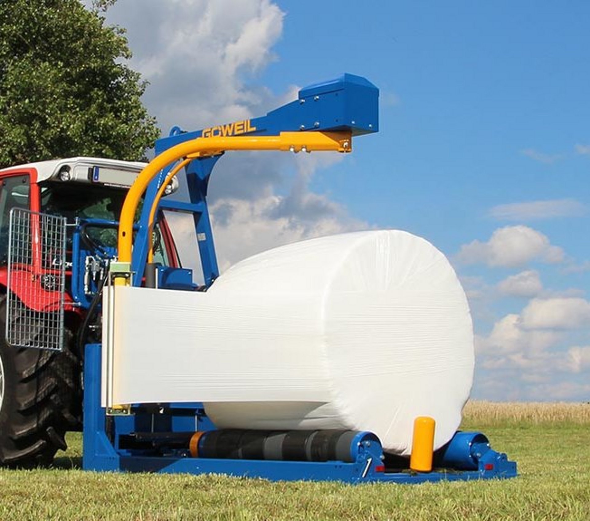 De G3010 aan het werk op het veld.