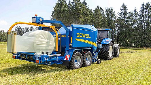 Round baler-wrapper combination: G-1 F125 Kombi