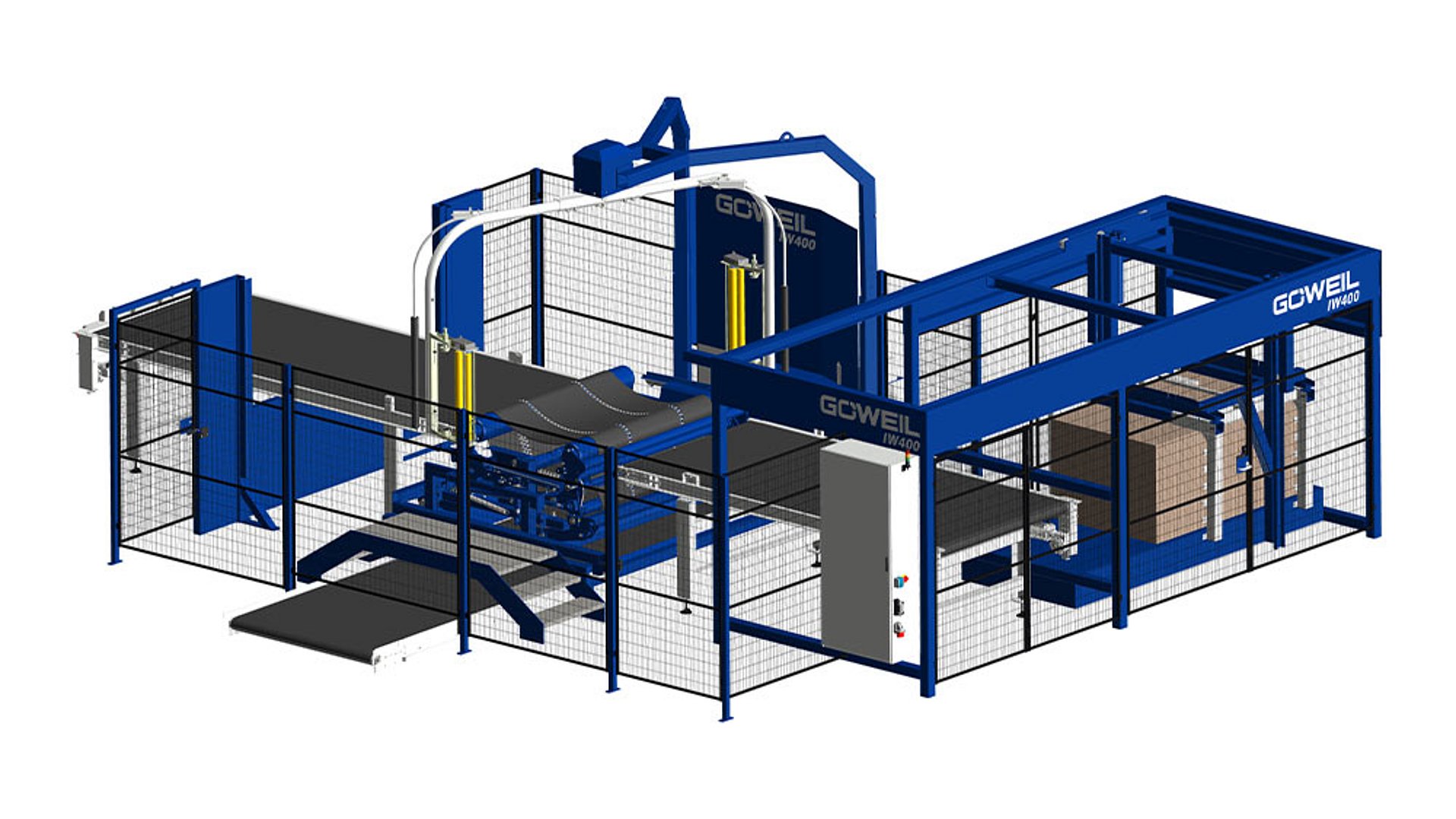 Der Aufbau der Wickelmaschine IW400 in Vollausstattung.
