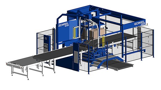 Aufbau der Wickelmaschine IW400 in Vollausstattung inklusive aller Module.