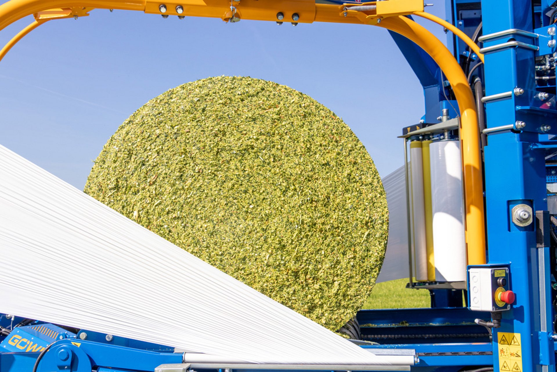 Finished bales of corn silage.