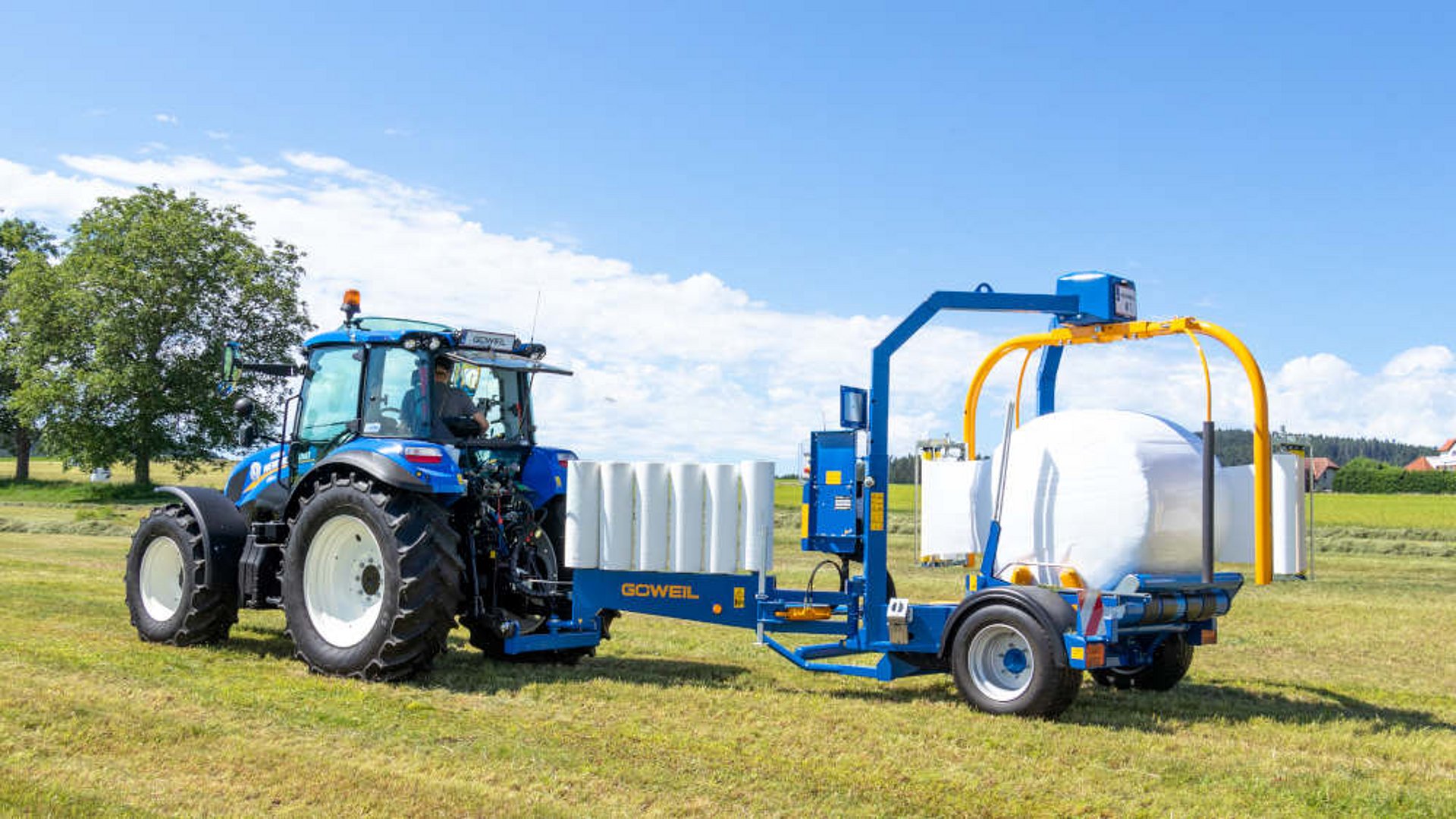 S dvojitým ovíjecím ramenem se doba ovíjení podstatně zkracuje.