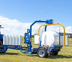 Avec le satellite double, le temps d’enrubannage est fortement réduit.