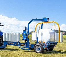 Avec le satellite double, le temps d’enrubannage est fortement réduit.