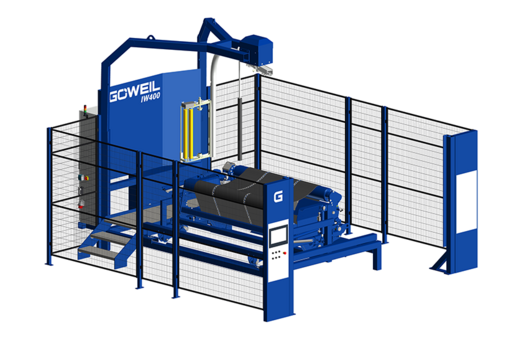 Die IW400 Wickelmaschine ist bestens geeignet für das Einwickeln von Quaderballen.