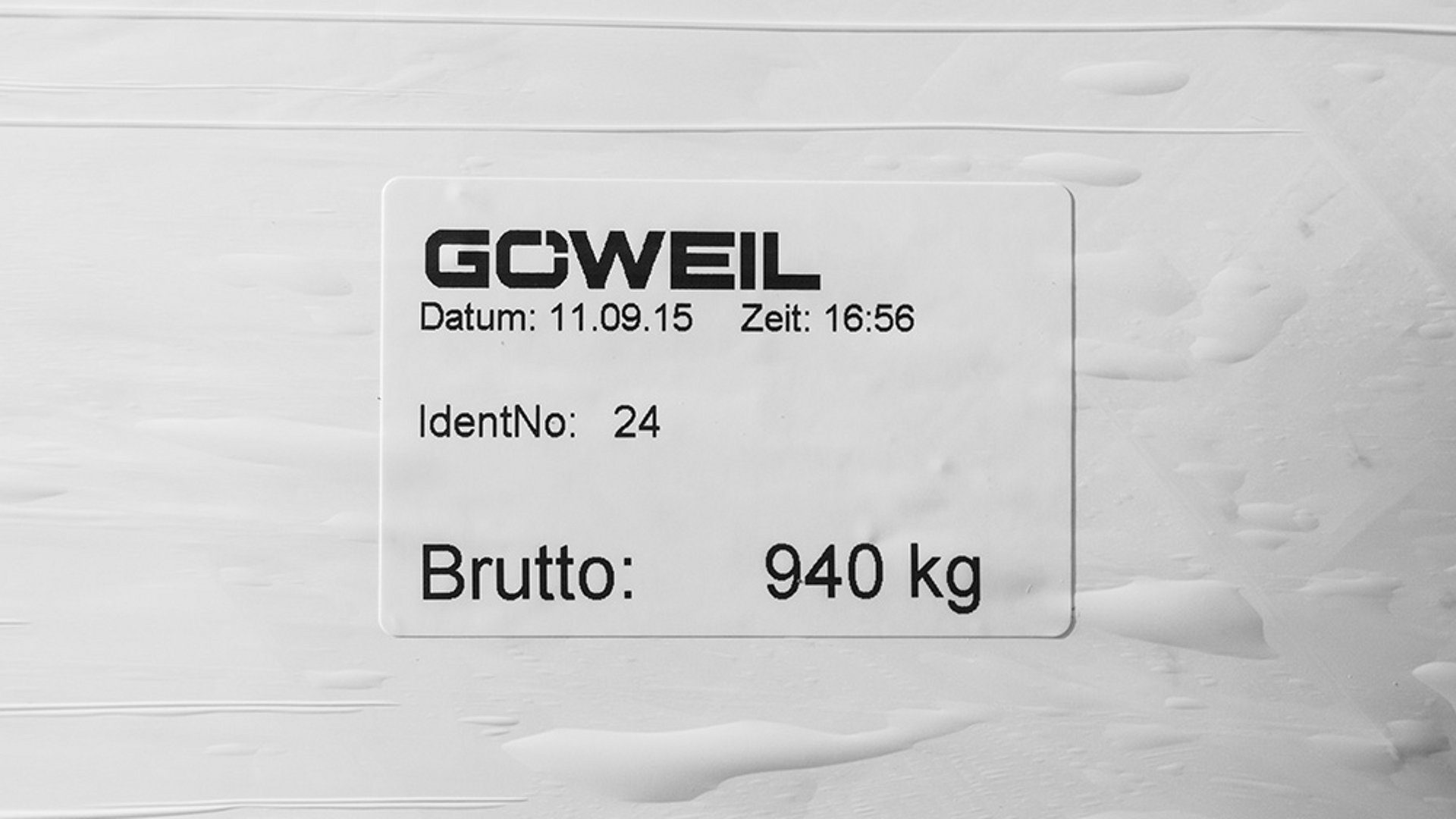 Natištěný štítek systému vážení