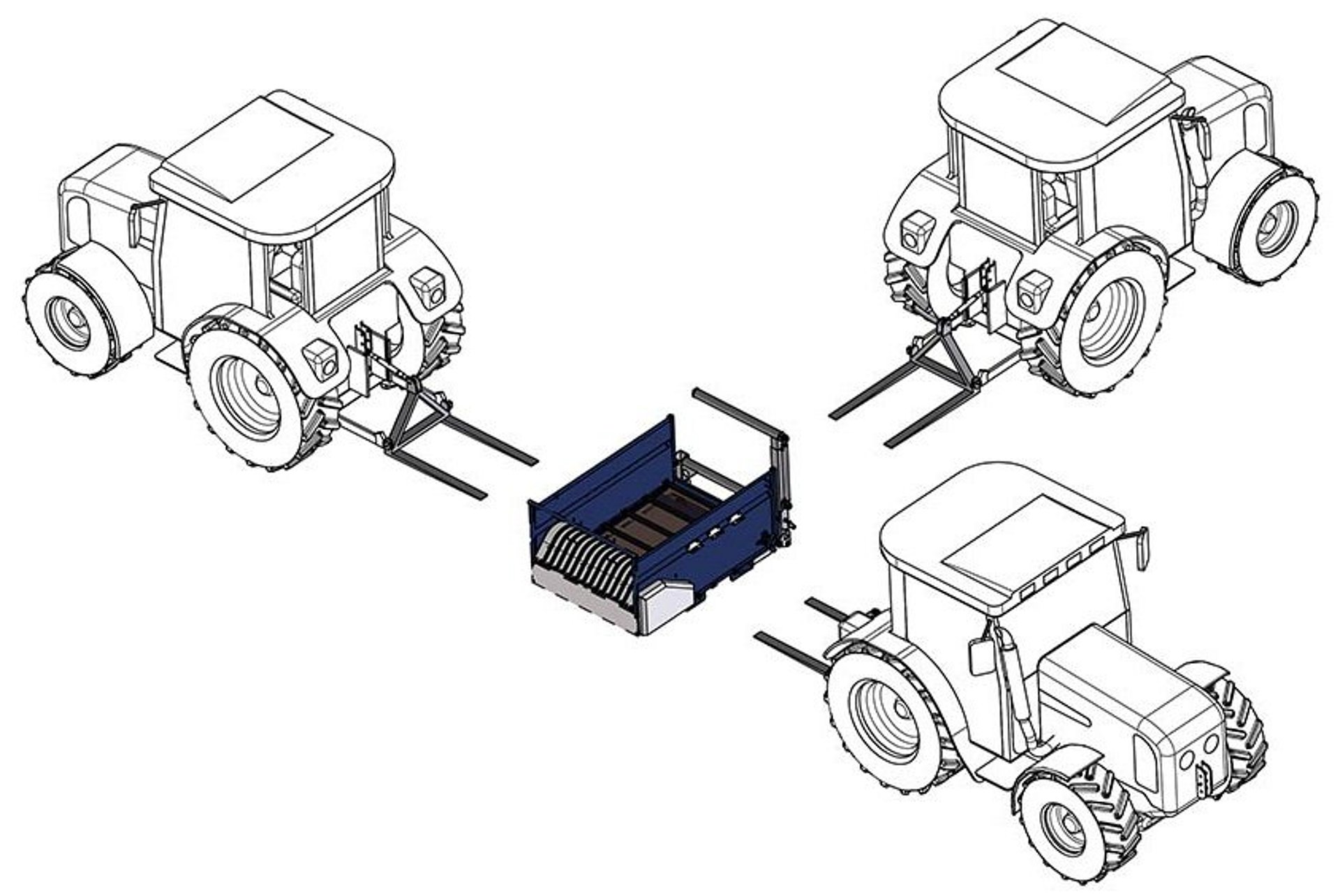 The variable attachment system allows for fodder distribution from three different directions.