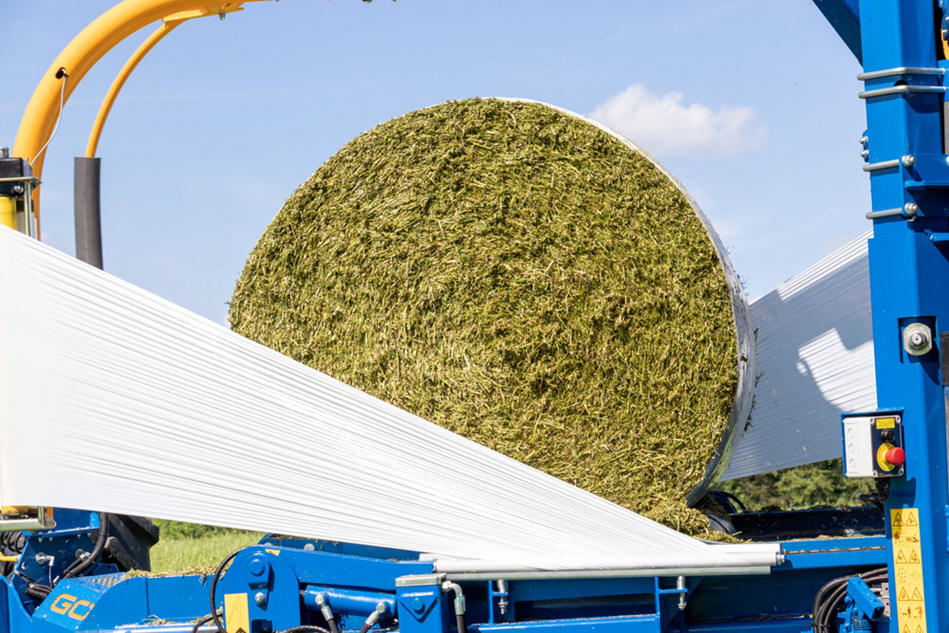 Finished bales of grass silage