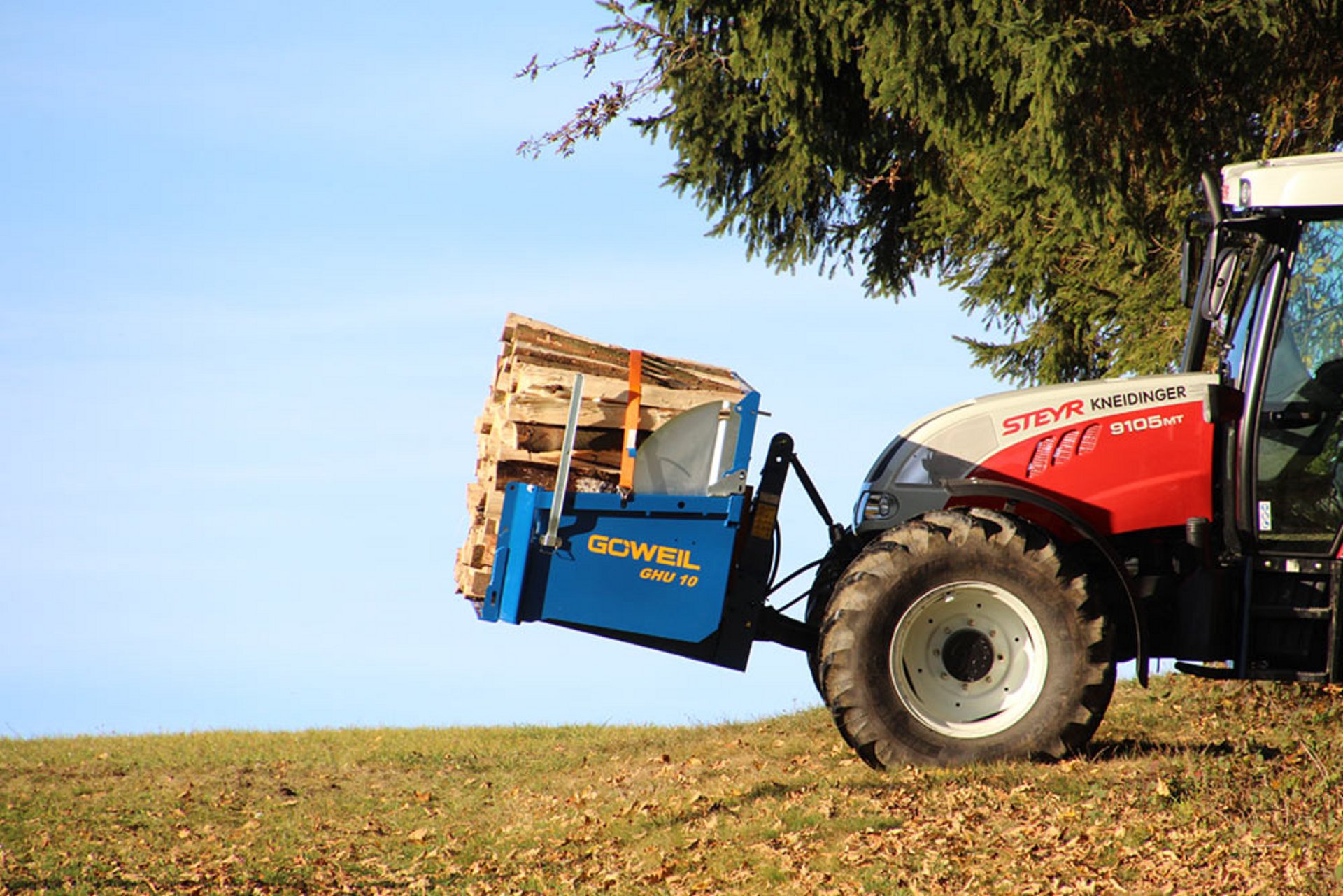 W połączeniu z urządzeniem odchylanym potrzebna jest tylko 1 para kłonic nasadzanych.