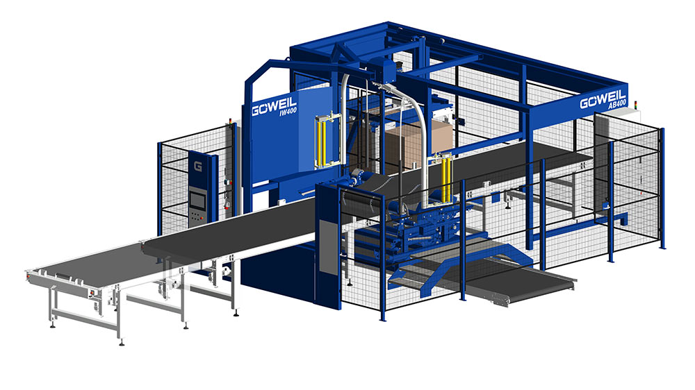 Construction of the fully equipped IW400 winding machine including all modules.
