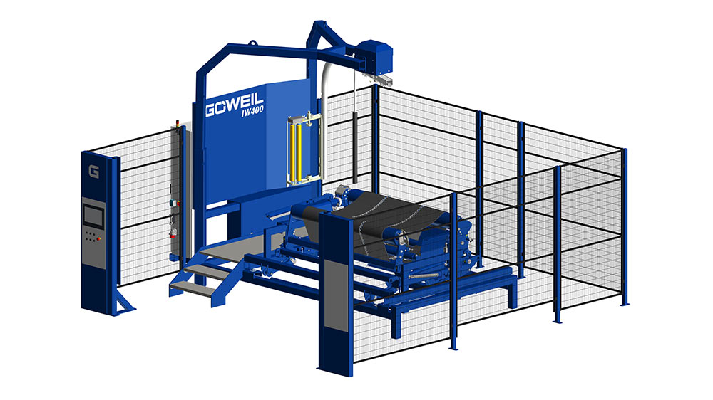 IW400 with side bale loading and single wrapping arm