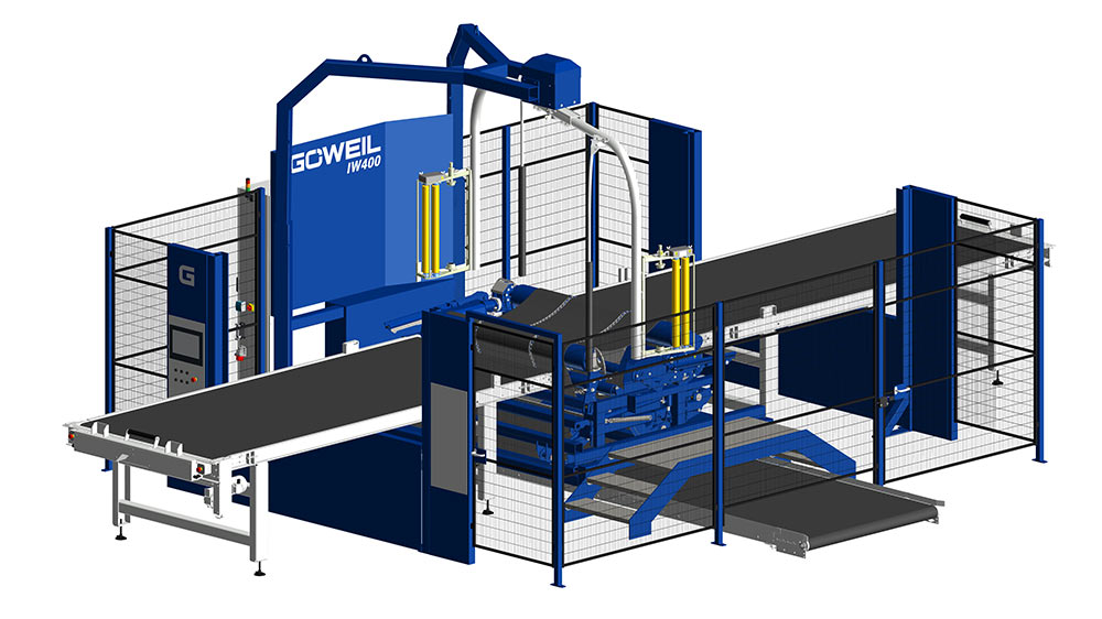 IW400 with bale loading from the side, double wrapping arm, RFB60 residue conveyor belt and 2x BFB42 bale conveyor belt